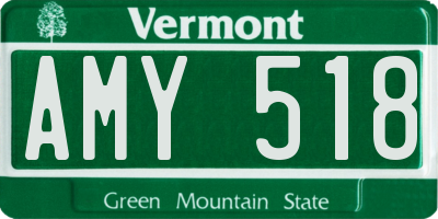 VT license plate AMY518