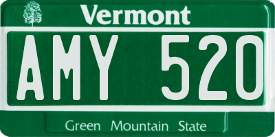 VT license plate AMY520