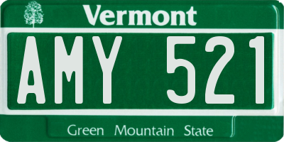 VT license plate AMY521