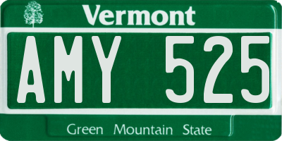 VT license plate AMY525