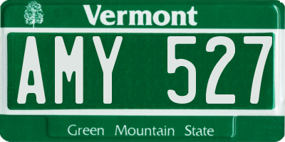 VT license plate AMY527