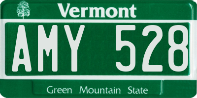 VT license plate AMY528