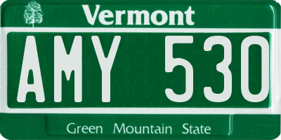 VT license plate AMY530