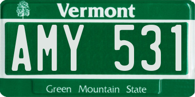 VT license plate AMY531
