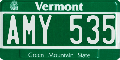 VT license plate AMY535