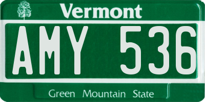 VT license plate AMY536