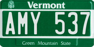 VT license plate AMY537