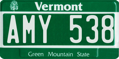 VT license plate AMY538
