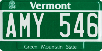 VT license plate AMY546