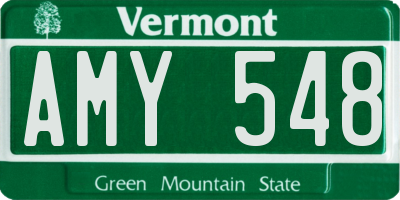 VT license plate AMY548