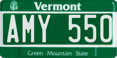 VT license plate AMY550