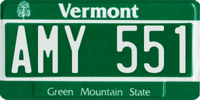 VT license plate AMY551