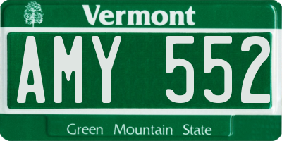 VT license plate AMY552