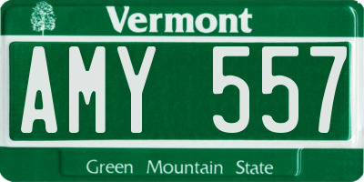 VT license plate AMY557