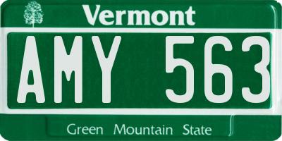 VT license plate AMY563