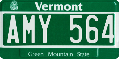 VT license plate AMY564
