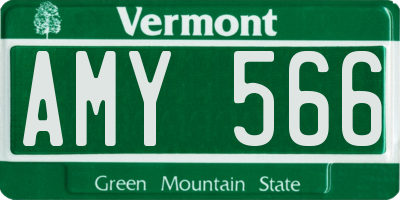 VT license plate AMY566