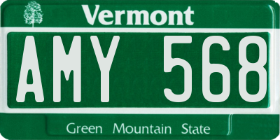 VT license plate AMY568