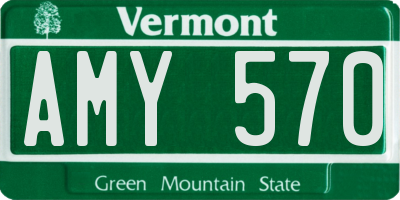 VT license plate AMY570