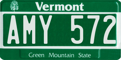 VT license plate AMY572