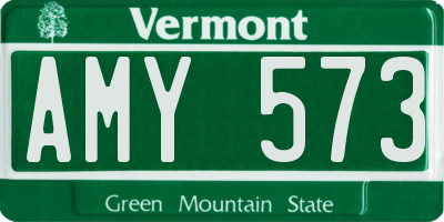 VT license plate AMY573