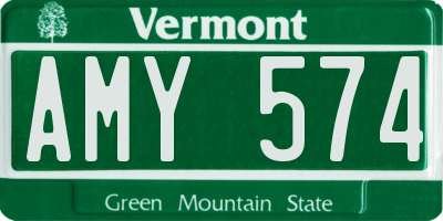 VT license plate AMY574