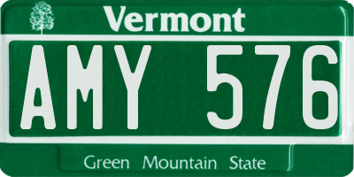 VT license plate AMY576