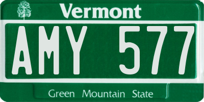 VT license plate AMY577