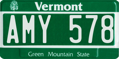 VT license plate AMY578