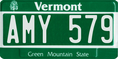 VT license plate AMY579