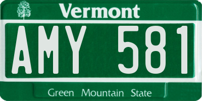 VT license plate AMY581