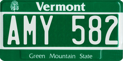 VT license plate AMY582