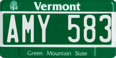 VT license plate AMY583