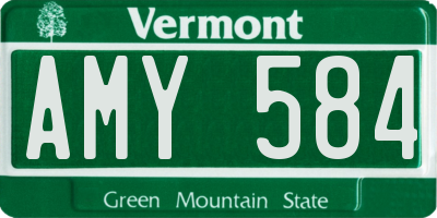 VT license plate AMY584