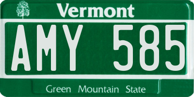 VT license plate AMY585