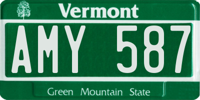 VT license plate AMY587