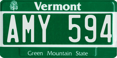 VT license plate AMY594