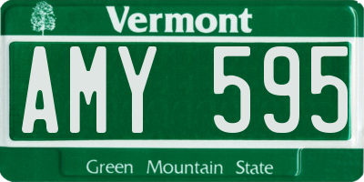 VT license plate AMY595