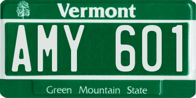 VT license plate AMY601