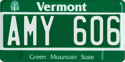 VT license plate AMY606