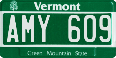 VT license plate AMY609