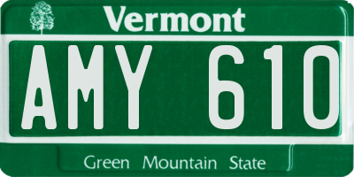 VT license plate AMY610