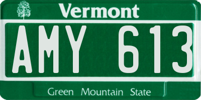 VT license plate AMY613