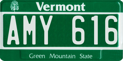 VT license plate AMY616