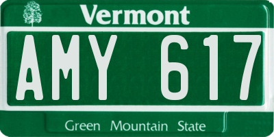 VT license plate AMY617