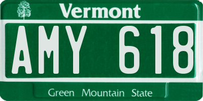VT license plate AMY618
