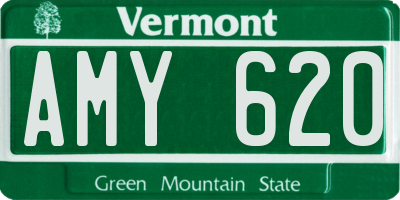 VT license plate AMY620