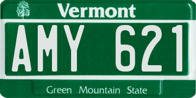 VT license plate AMY621