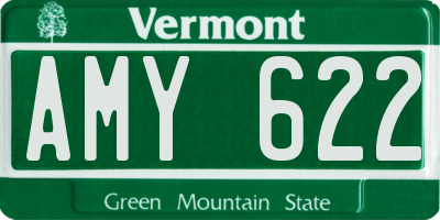 VT license plate AMY622