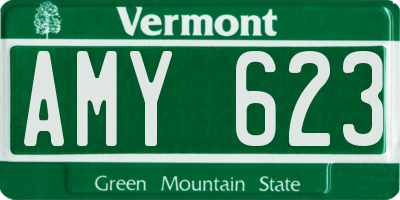 VT license plate AMY623